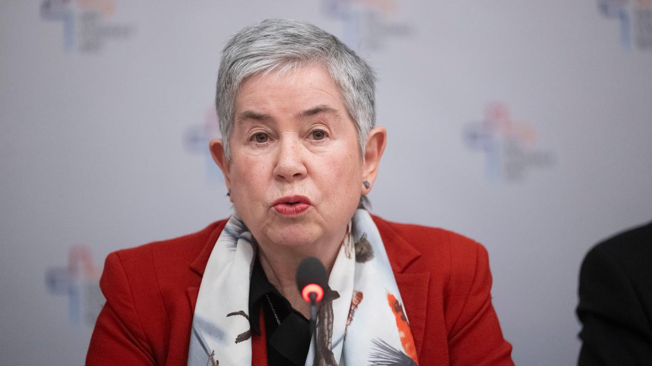 Irme Stetter-Karp, Präsidentin des Zentralkomitees der deutschen Katholiken (ZdK), nimmt an einer Pressekonferenz der Synodalversammlung des Synodalen Wegs der katholischen Kirche teil. 