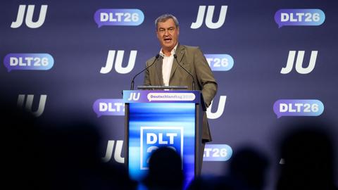 Markus Söder (CSU), Ministerpräsident des Landes Bayern, spricht beim Deutschlandtag der Jungen Union in Bonn.