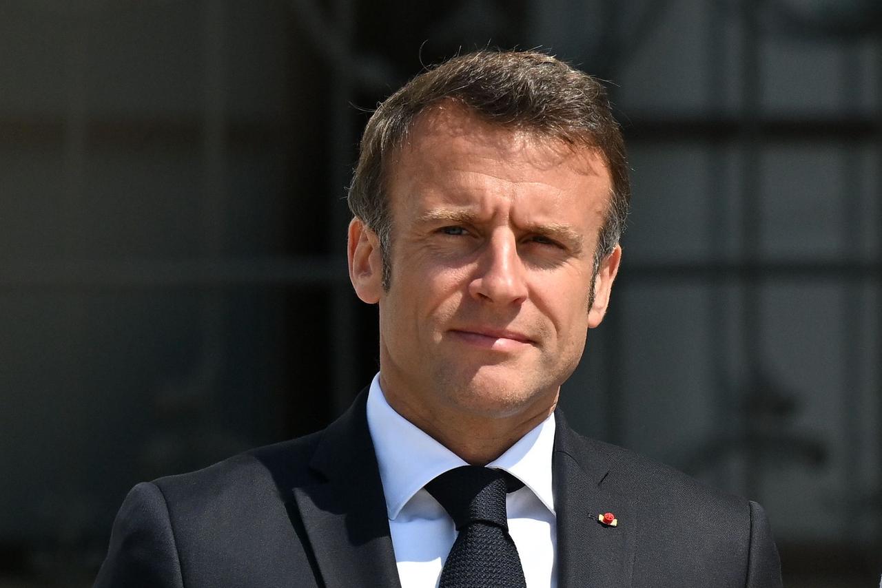 Frankreichs Präsident Emmanuel Macron bei einem Besuch in der Slowakei. 