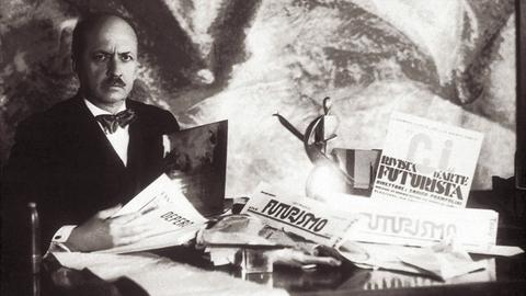 Portrait des italienischen Schriftstellers Filippo Tommaso Marinetti (1876-1944)