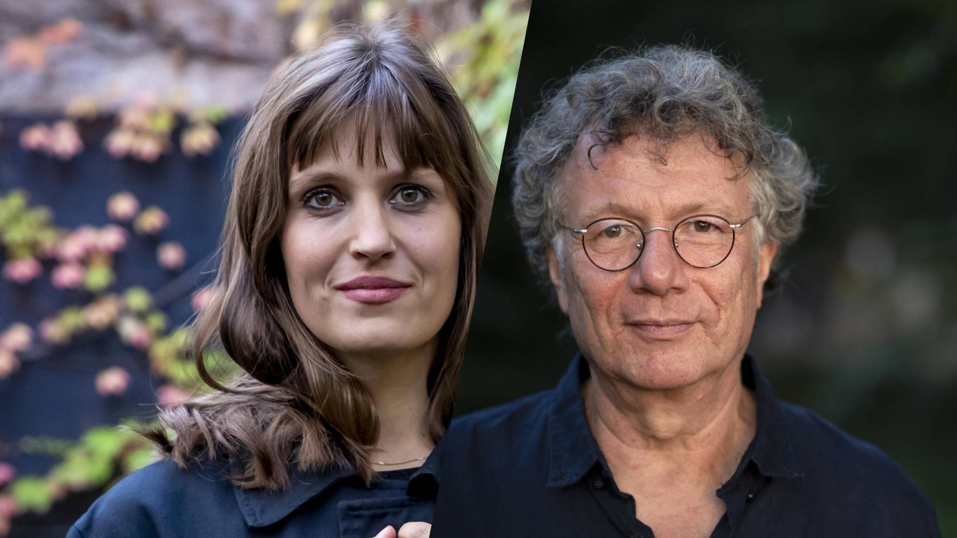 Montage aus einem Portrait von Charlotte Gneuß und Ingo Schulze