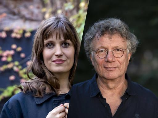 Montage aus einem Portrait von Charlotte Gneuß und Ingo Schulze