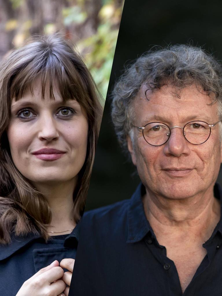 Montage aus einem Portrait von Charlotte Gneuß und Ingo Schulze