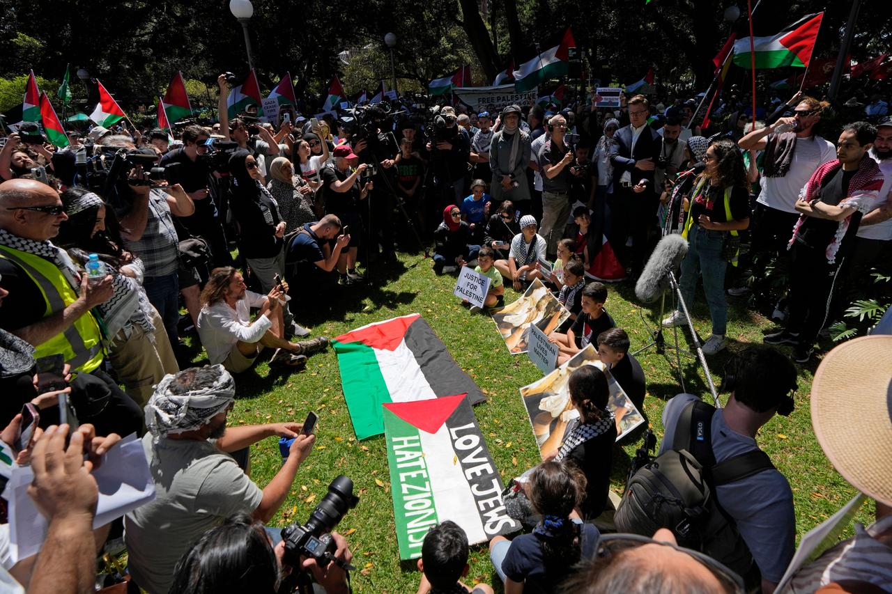 Das Foto zeigt eine pro-palästinensische Kundgebung in Sydney.