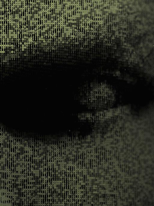 Ilustration zu Künstlicher Intelligenz: dreidimensionale Augen im Binärcode.