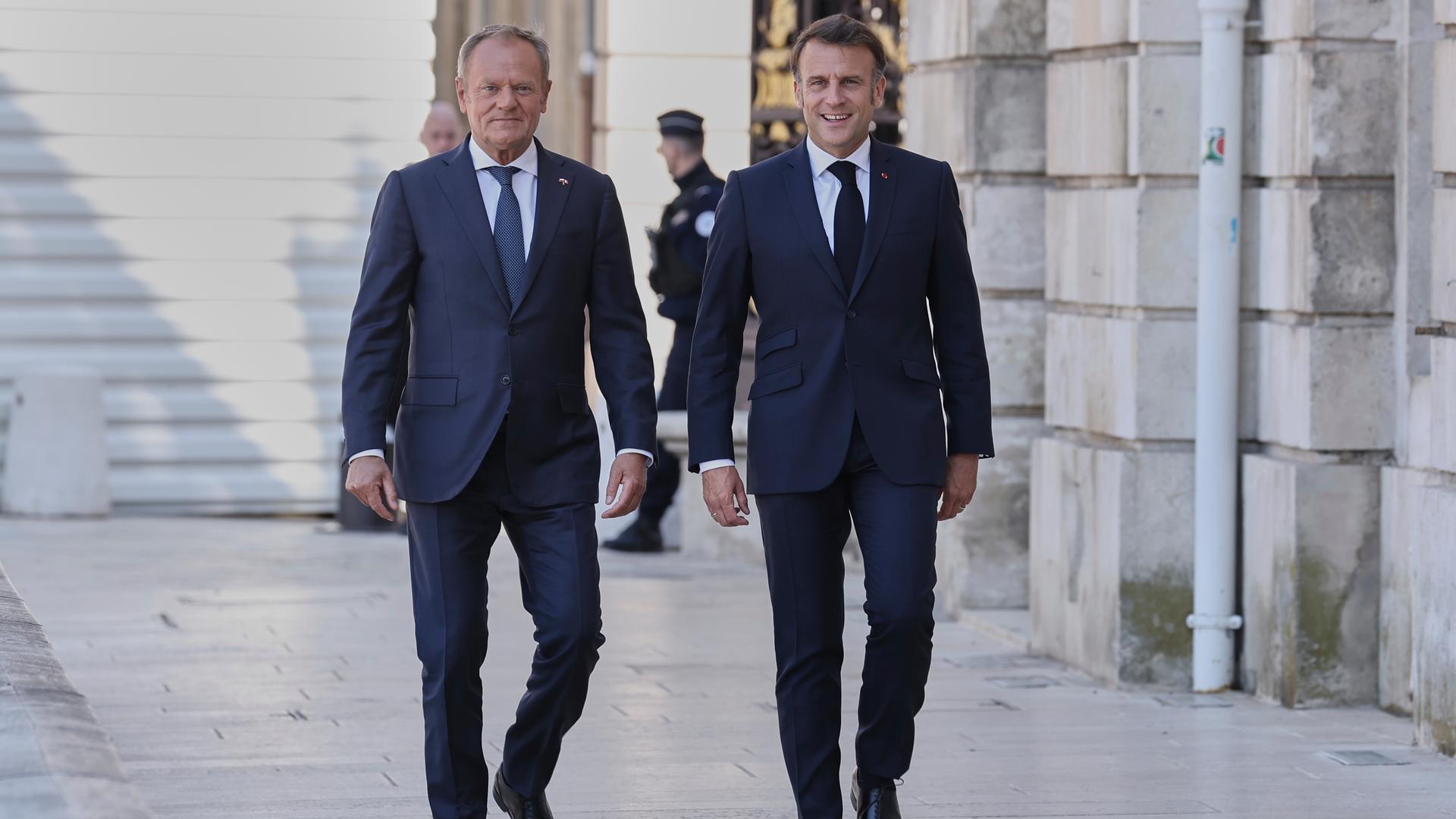 Polens Regierungschef Tusk und Frankreichs Präsident Macron in Nancy Polens Regierungschef Tusk und Frankreichs Präsident Macron in Nancy