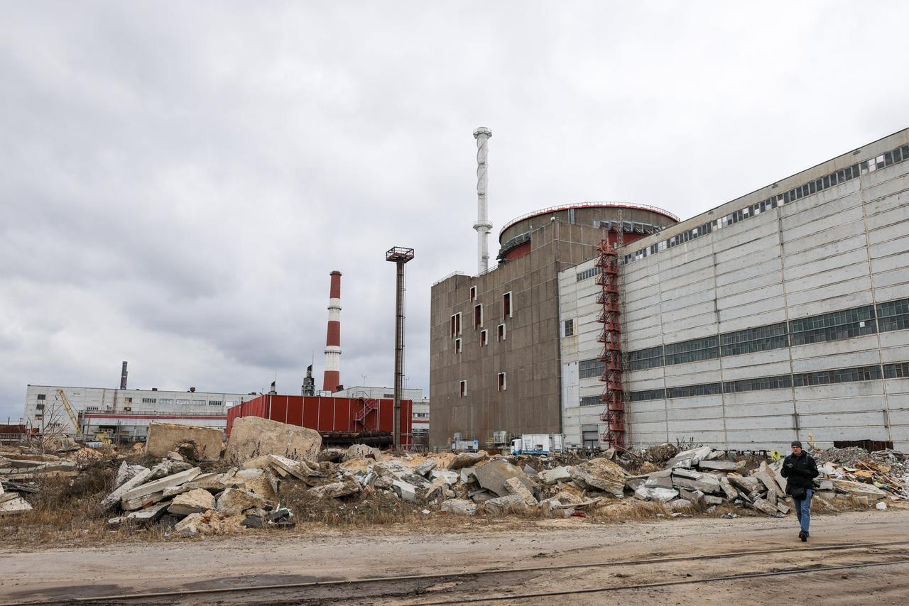 Blick auf das ukrainische Atomkraftwerk Saporischschja
