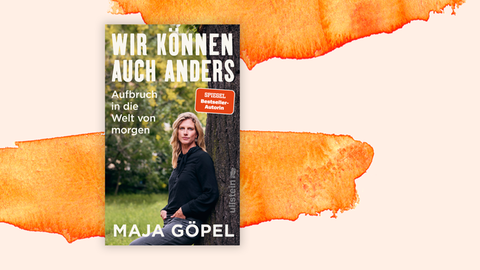Auf dem Cover steht die Autorin Maja Göpel an einen Baum gelehnt und blickt in die Kamera. Daneben Buchtitel und Autorinname.