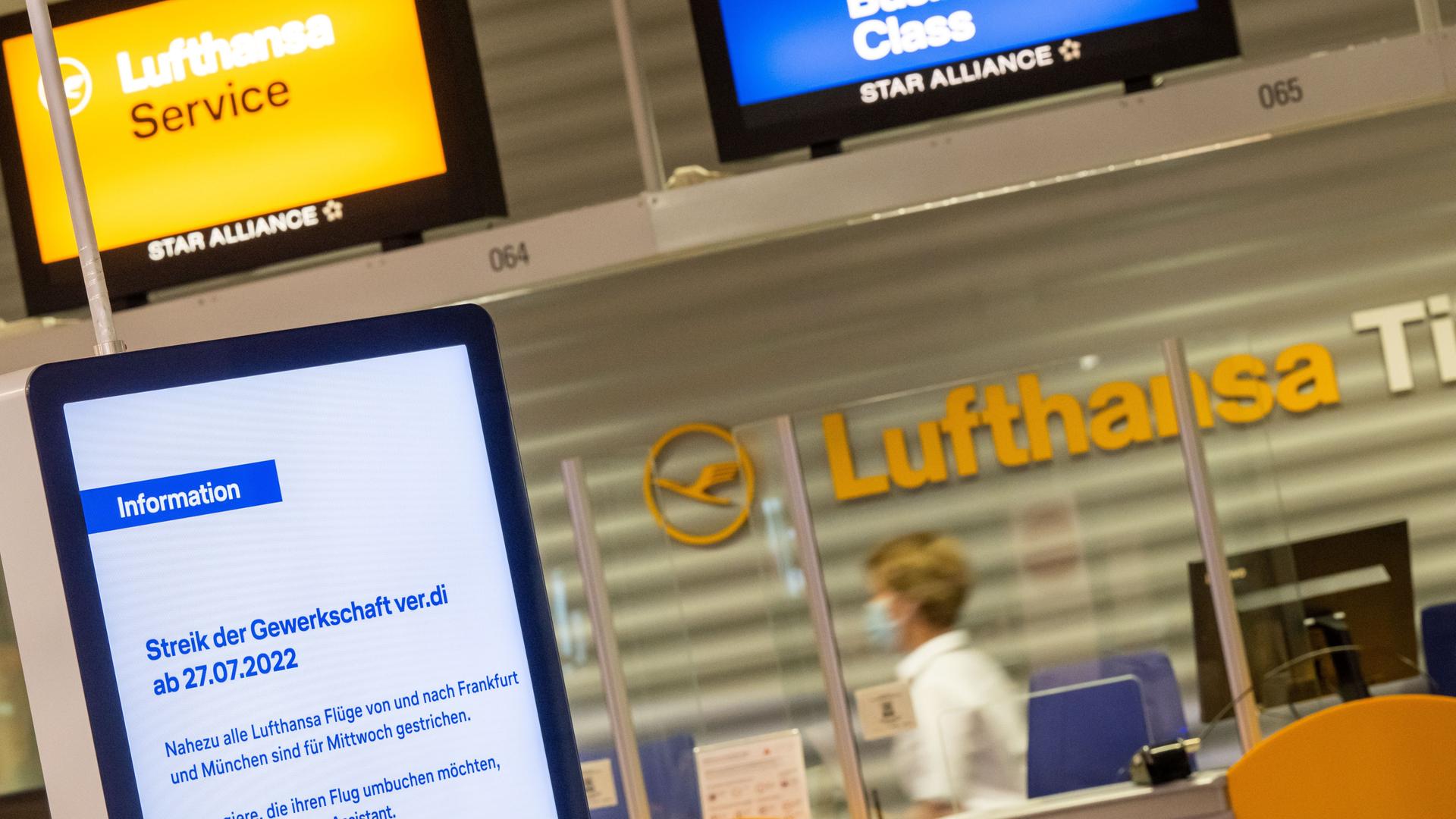 Verdi-Warnstreik bei Lufthansa in München.