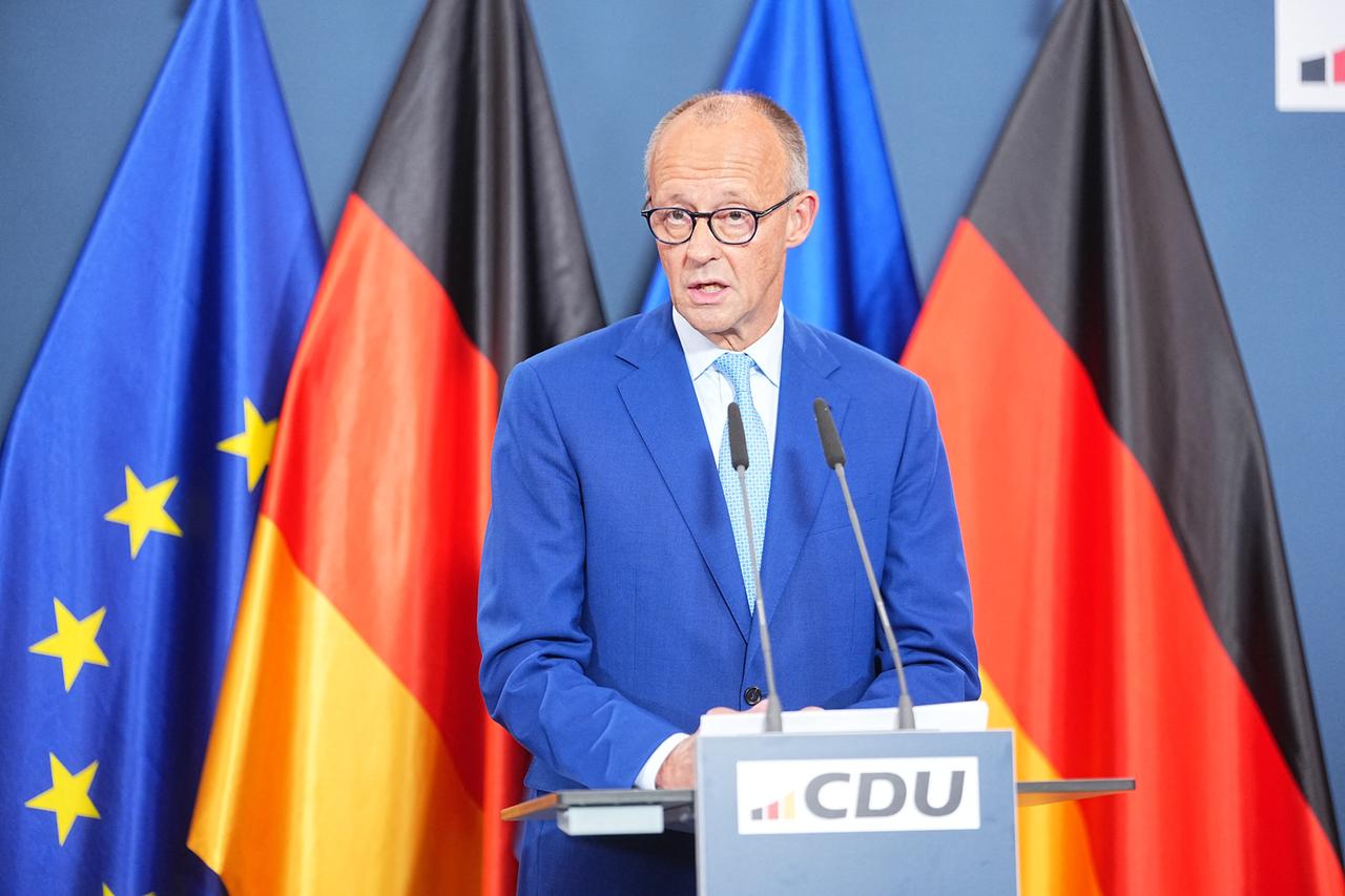 Bundeskanzler Friedrich Merz (CDU) spricht im Konrad-Adenauer-Haus.