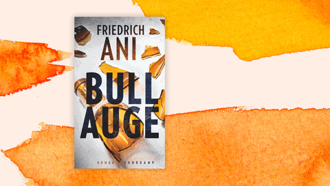 Das Cover von Friedrich Anis Krimi "Bullauge". Es zeigt neben dem Namen des Autors und dem Titel im Hintergrund ein Foto einer zerbrochenen, braunen Flasche auf weißem Hintergrund. Das Buch ist auf der Krimibestenliste von Deutschlandfunk Kultur.