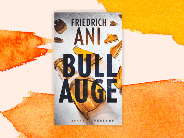 Das Cover von Friedrich Anis Krimi "Bullauge". Es zeigt neben dem Namen des Autors und dem Titel im Hintergrund ein Foto einer zerbrochenen, braunen Flasche auf weißem Hintergrund. Das Buch ist auf der Krimibestenliste von Deutschlandfunk Kultur.