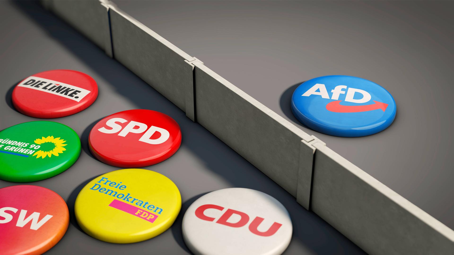 Symbolbild Brandmauer gegenüber der AfD 