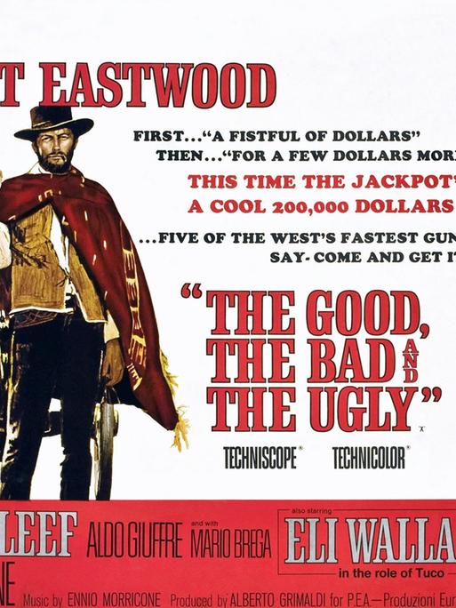„Zwei glorreiche Halunken“ (auch bekannt als „Il Buono, il Brutto, il Cattivo“), Clint Eastwood (links), rechts von oben nach unten: Lee Van Cleef, Eli Wallach, 1966