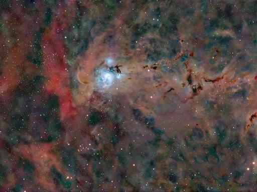 Ein Blick in das Universum auf eine weit entfernte Galaxie. 