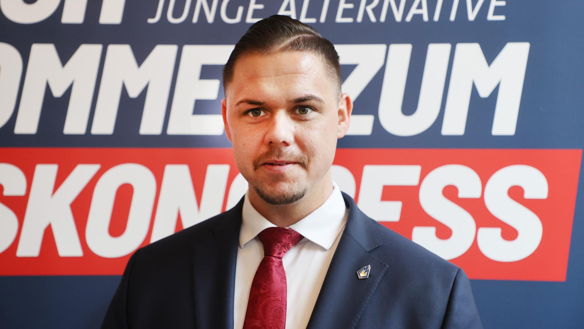 Hannes Gnauck: Vorsitzender der AfD-Jugendorganisation am Tag seiner Wiederwahl im Oktober 2022