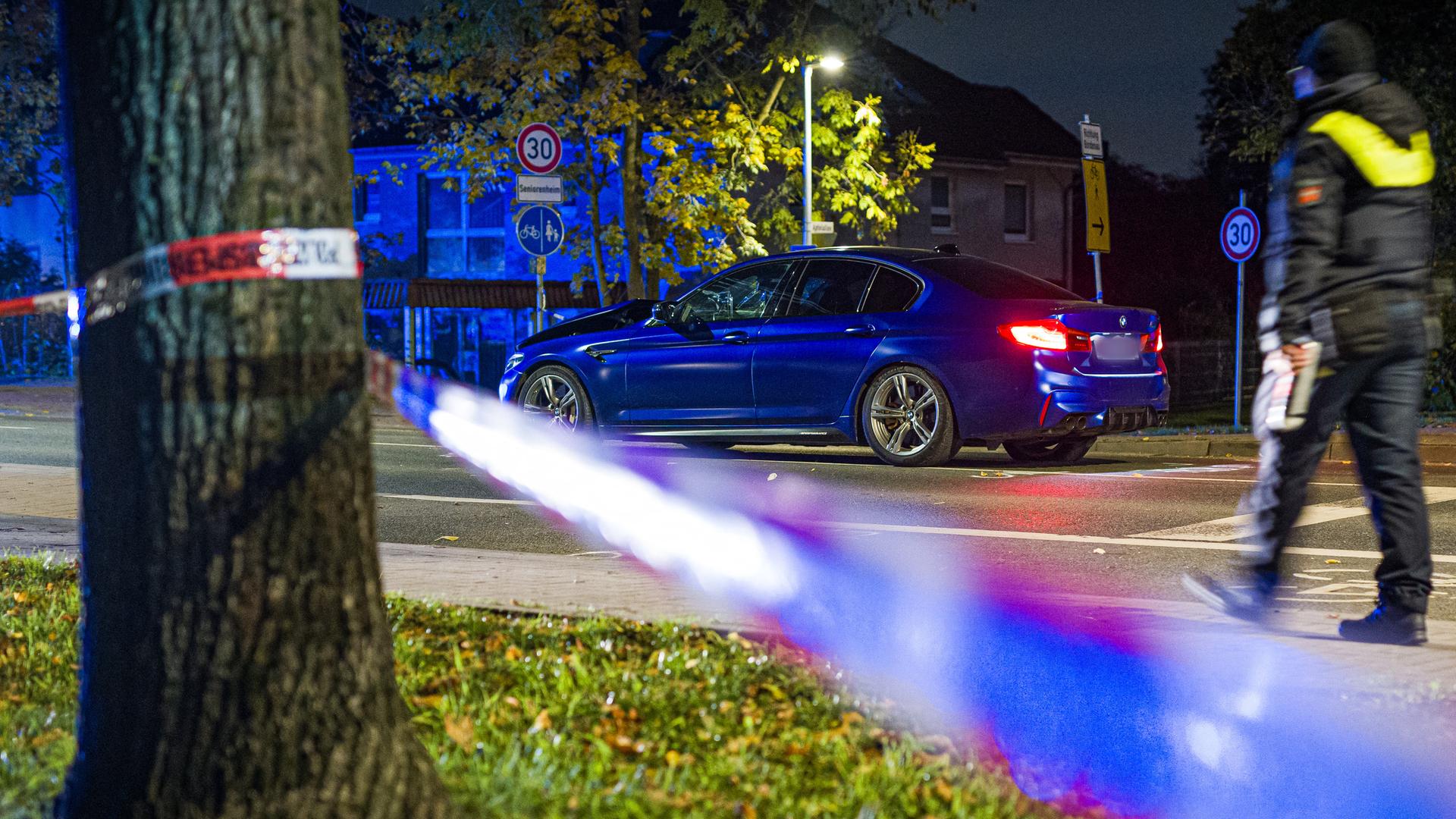 Polizeiabsperrung am Tatort in Neustadt am Rübenberge