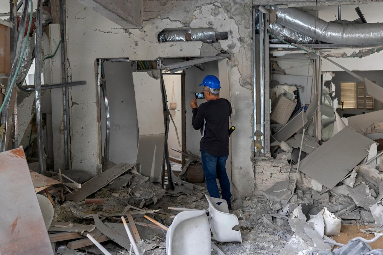 Zerstörungen in einem Gebäude in Ramat Gan, Israel Zerstörungen in einem Gebäude in Ramat Gan, Israel