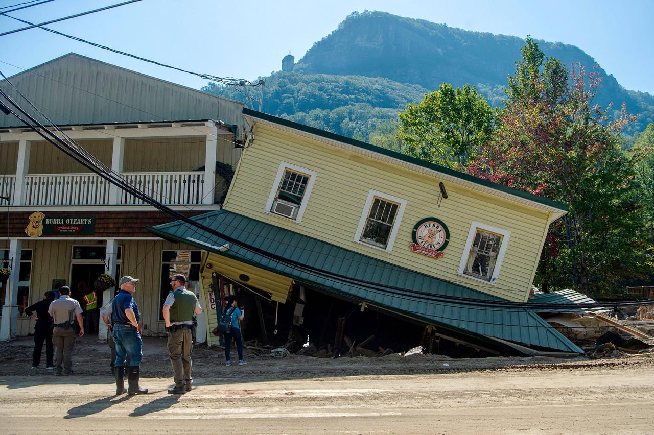 Ein Haus ist zusammengebrochen: Schäden auf dem US-Festland, die Hurricane Helene angerichtet hat.