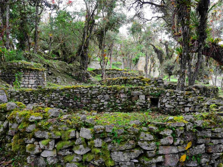 Runde Grundmauern in der Ruinenstadt der Chachapoya Kultur, Kuelap, Provinz Luya, Region Amazonas, Peru,
Südamerika