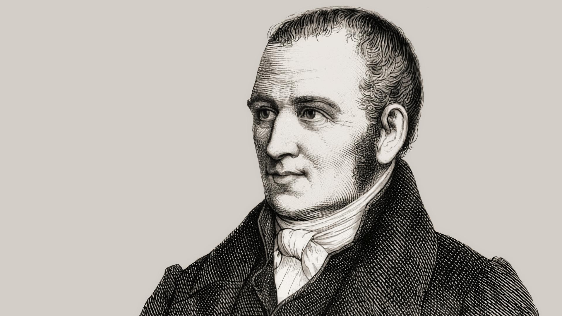 Eine digital optimierte Illustration zeigt den deutschen Dichter Johann Peter Hebel Eine digital optimierte Illustration zeigt den deutschen Dichter Johann Peter Hebel