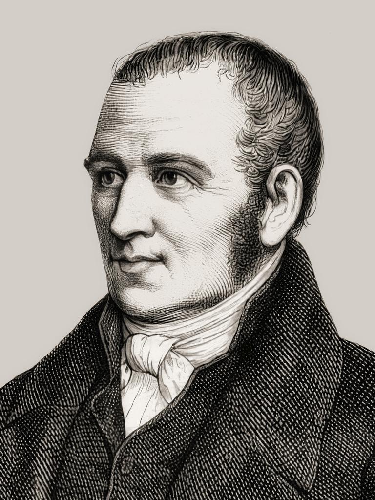 Eine digital optimierte Illustration zeigt den deutschen Dichter Johann Peter Hebel