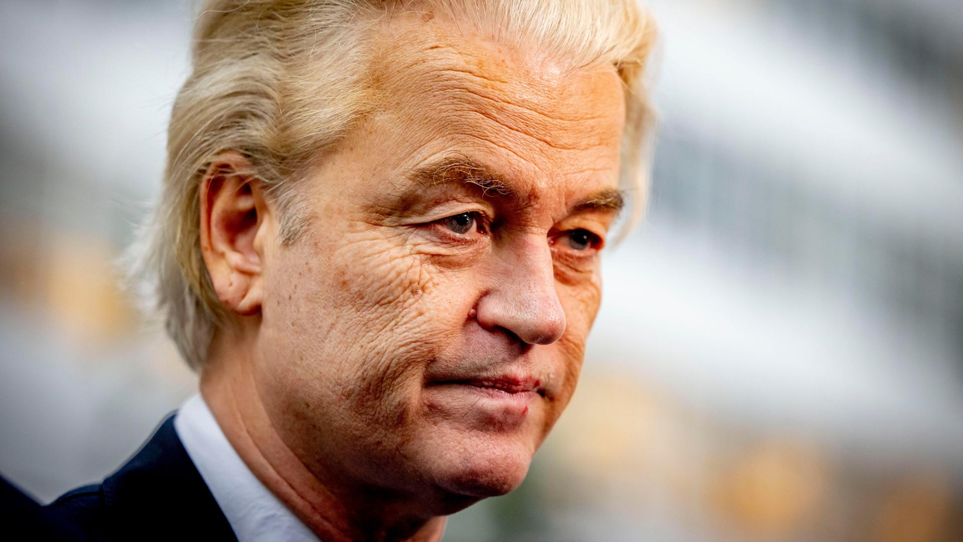 THE HAGUE - Party leader of the Party for Freedom (PVV) Geert Wilders casts his vote for the House of Representatives elections netherlands . robin utrecht
