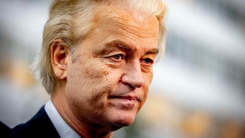 THE HAGUE - Party leader of the Party for Freedom (PVV) Geert Wilders casts his vote for the House of Representatives elections netherlands . robin utrecht