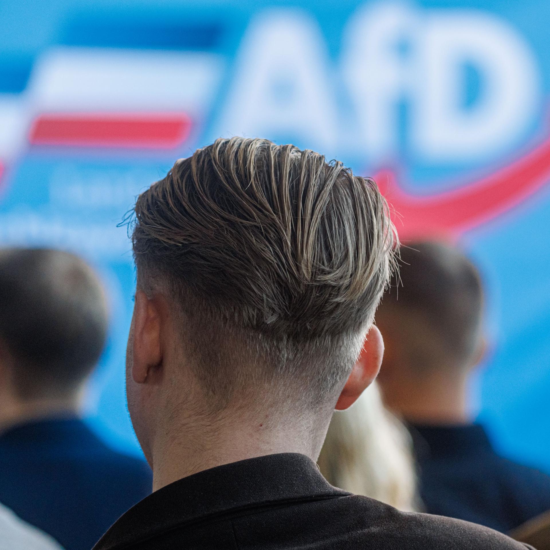 Ein junger Mann sitzt auf der Gründungsveranstaltung des Schleswig-Holsteinischen Landesverbands der "Generation Deutschland", der Jugendorganisation der AfD.