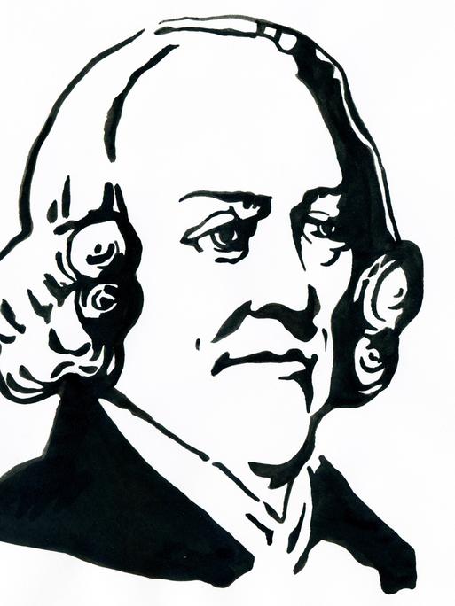 Der schottische Ökonom und Philosoph Adam Smith. Undatiertes Porträt von Alessandro Lonati