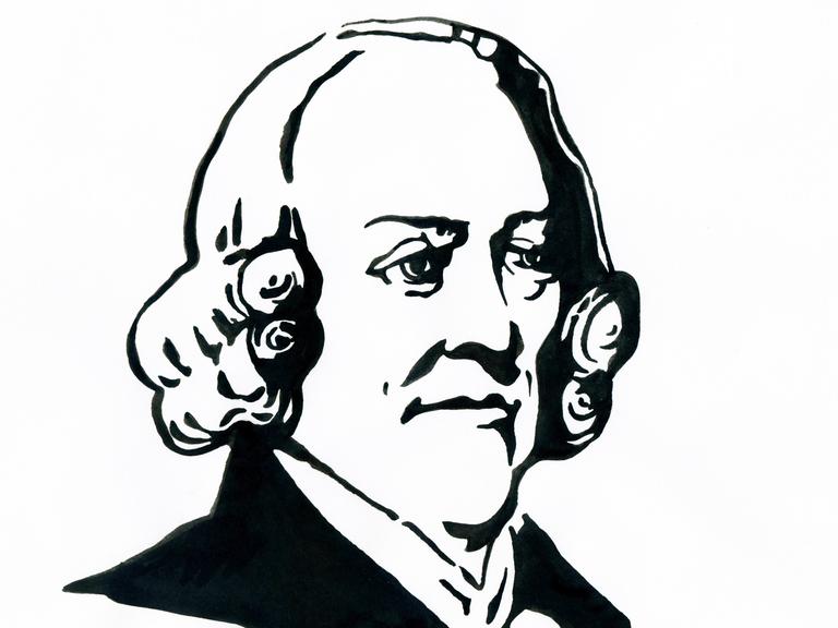 Der schottische Ökonom und Philosoph Adam Smith. Undatiertes Porträt von Alessandro Lonati