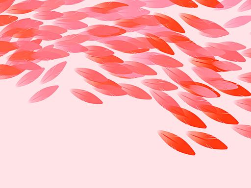 Abstrakte pinke Federn vor leicht rosanem Hintergrund.