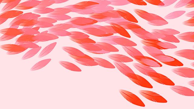 Abstrakte pinke Federn vor leicht rosanem Hintergrund.