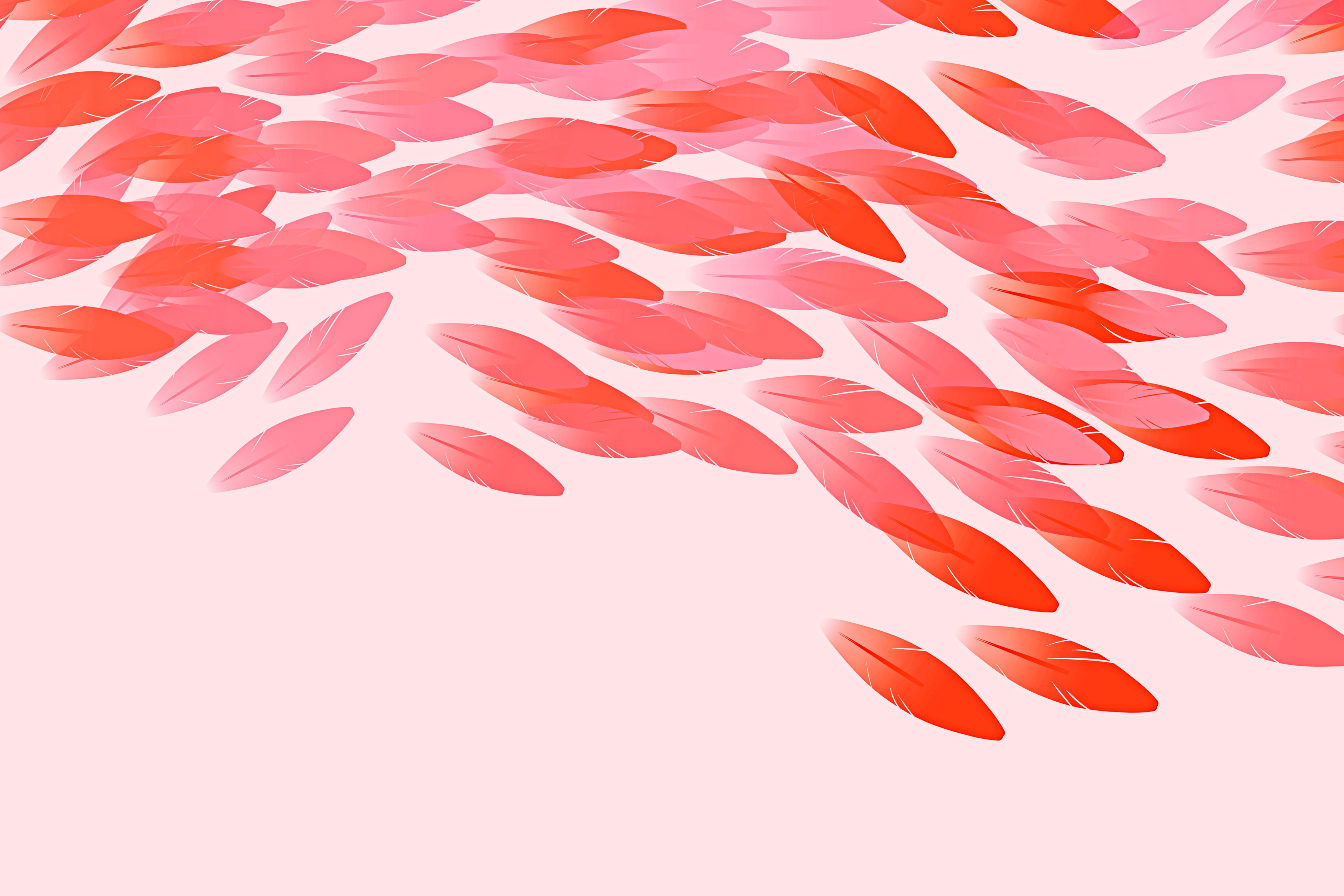 Abstrakte pinke Federn vor leicht rosanem Hintergrund.
