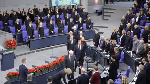 Plenarsaal Bundestag bei einer Gedenkveranstaltung