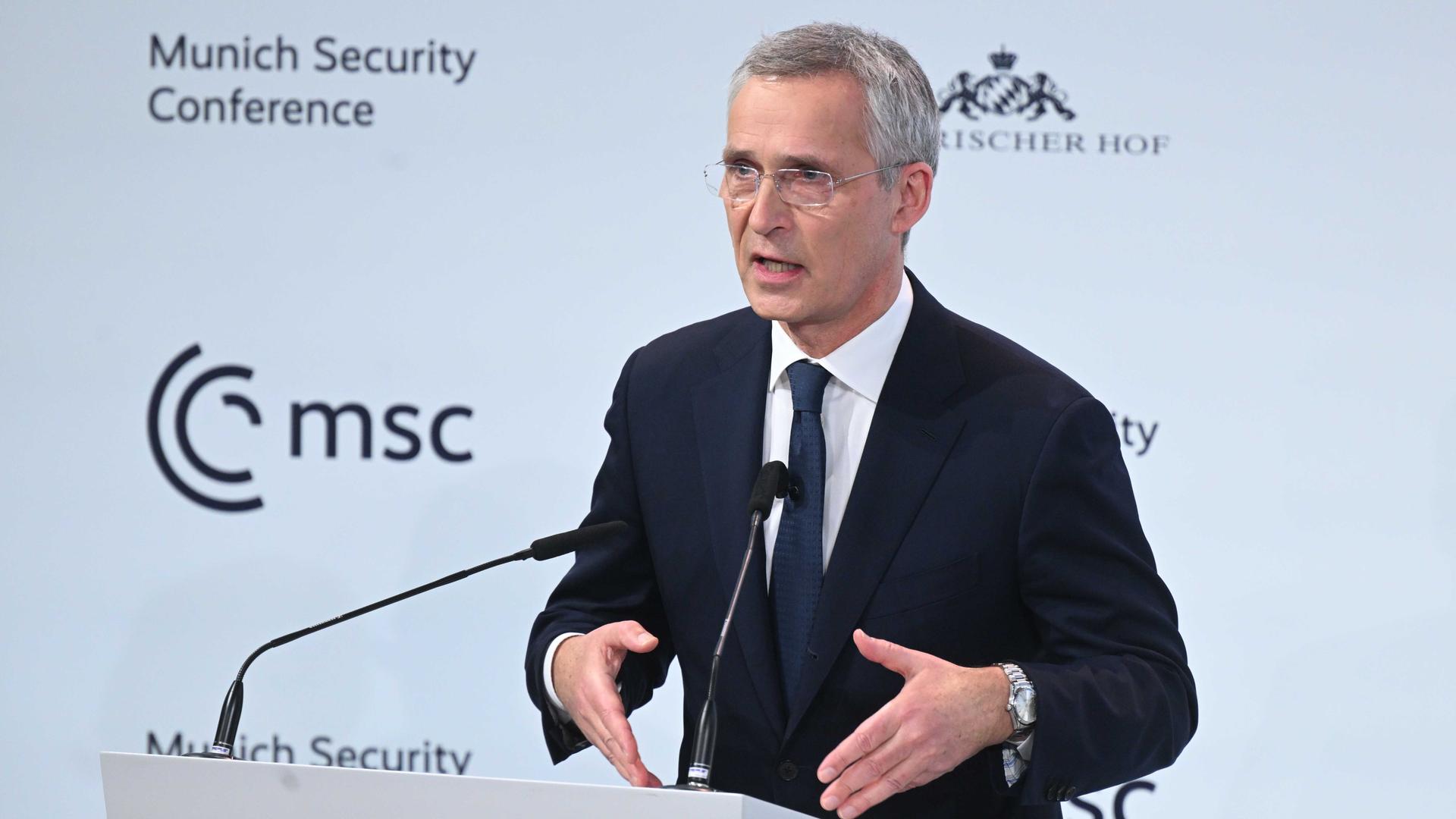Bayern, München: Jens Stoltenberg nimmt an der Münchner Sicherheitskonferenz teil. Bayern, München: Jens Stoltenberg nimmt an der Münchner Sicherheitskonferenz teil.
