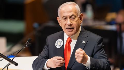Der israelische Premier Benjamin Netanjahu in New York bei der UN