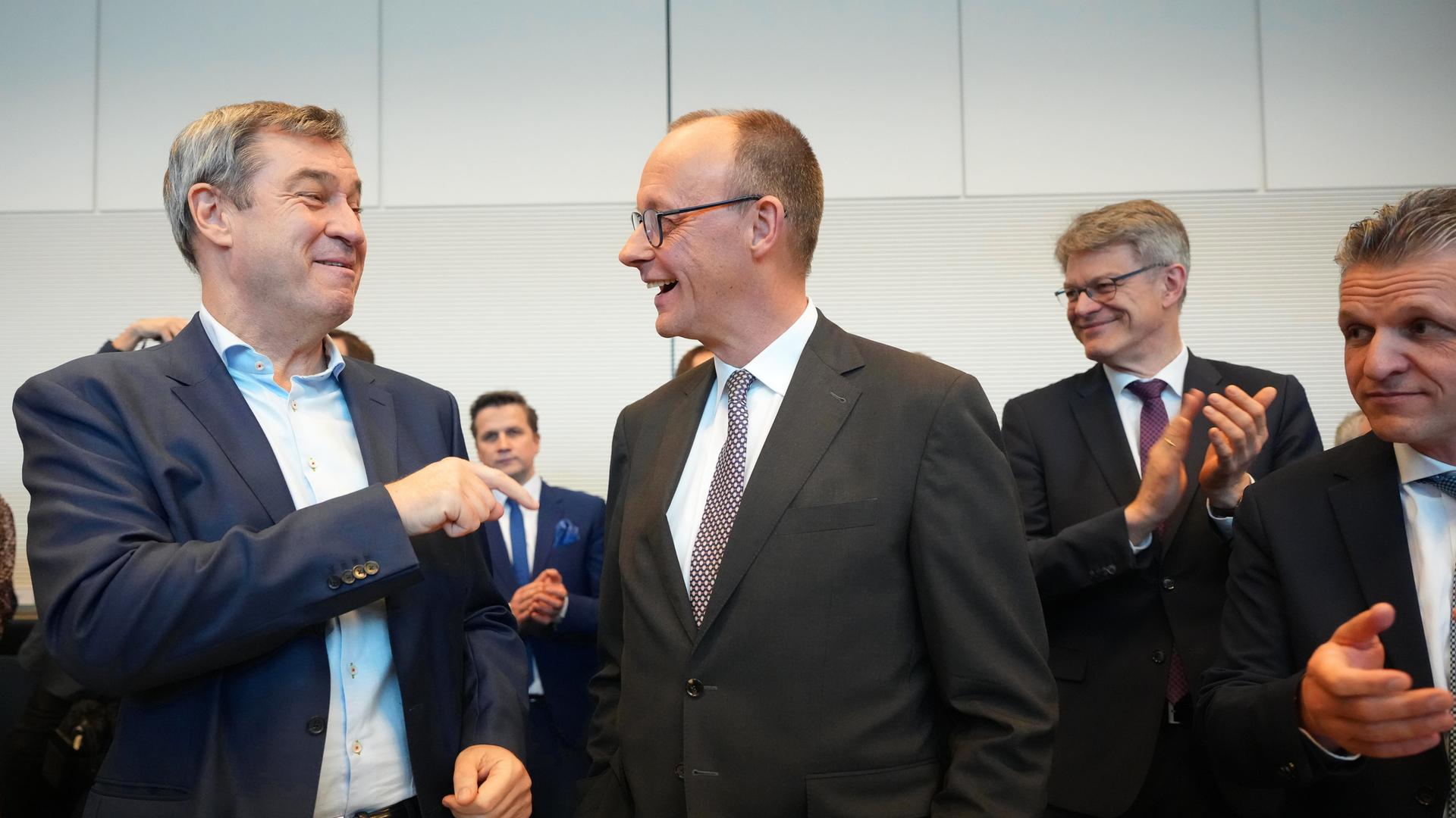 Markus Söder und Friedrich Merz im Gespräch