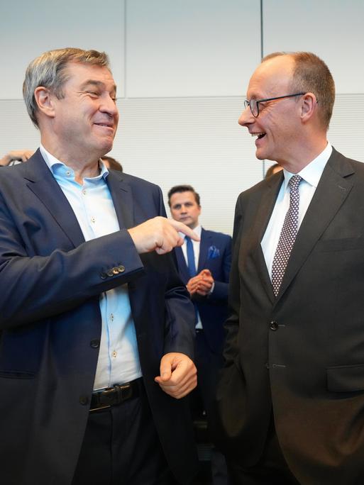 Markus Söder und Friedrich Merz im Gespräch