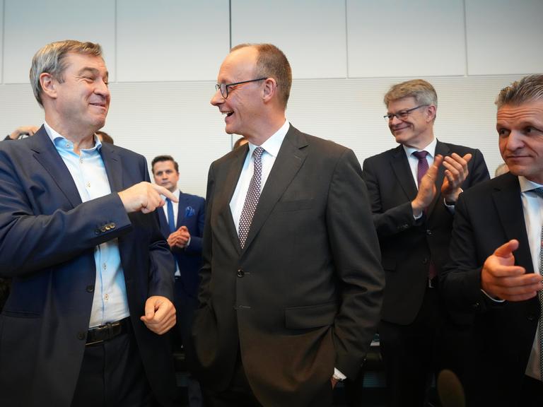 Markus Söder und Friedrich Merz im Gespräch