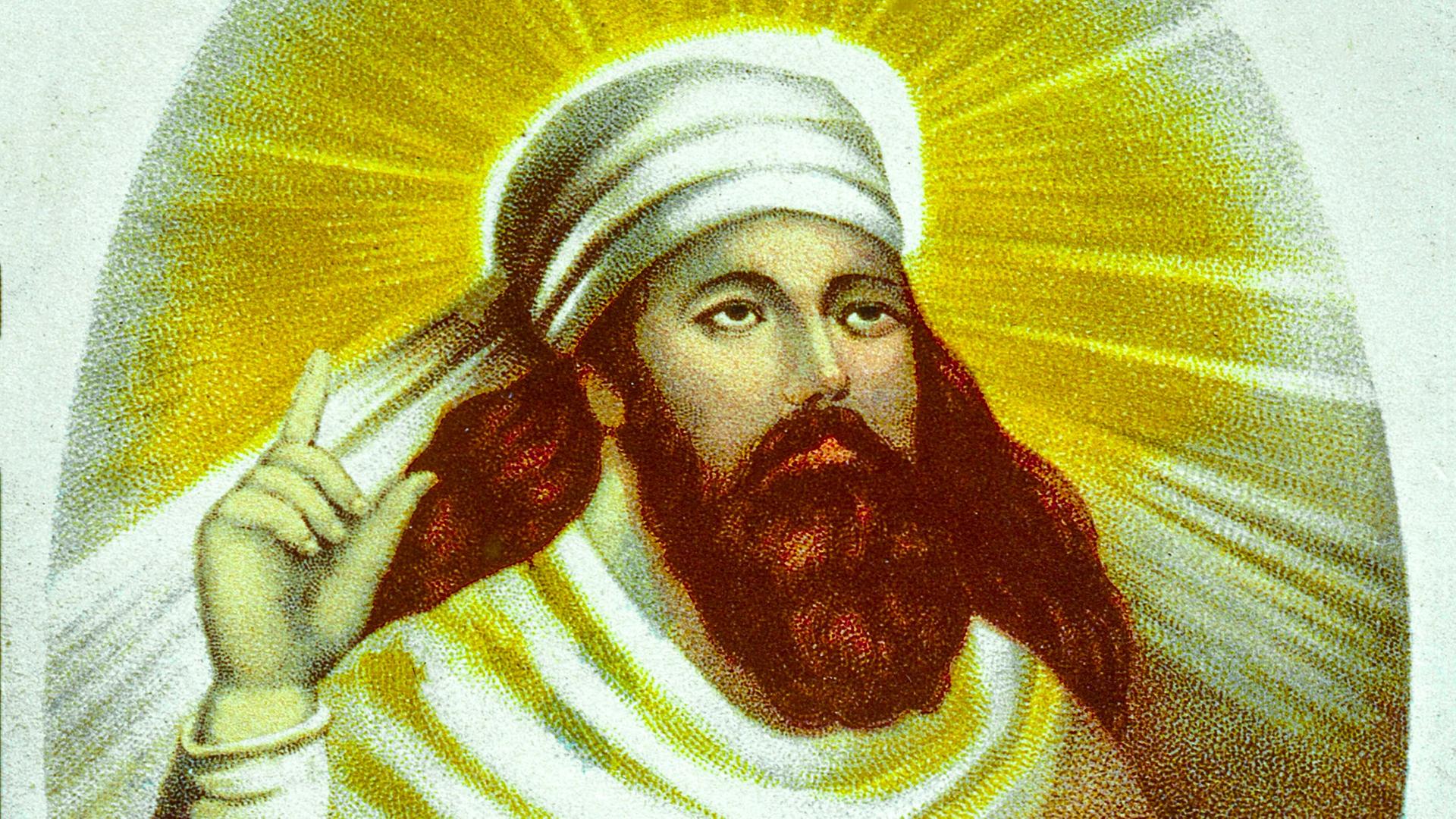 Foto eines Porträts des altiranischen Religionsstifters Zarathustra. Er wird noch heute weltweit von rund 170.000 Zarathustriern verehrt.