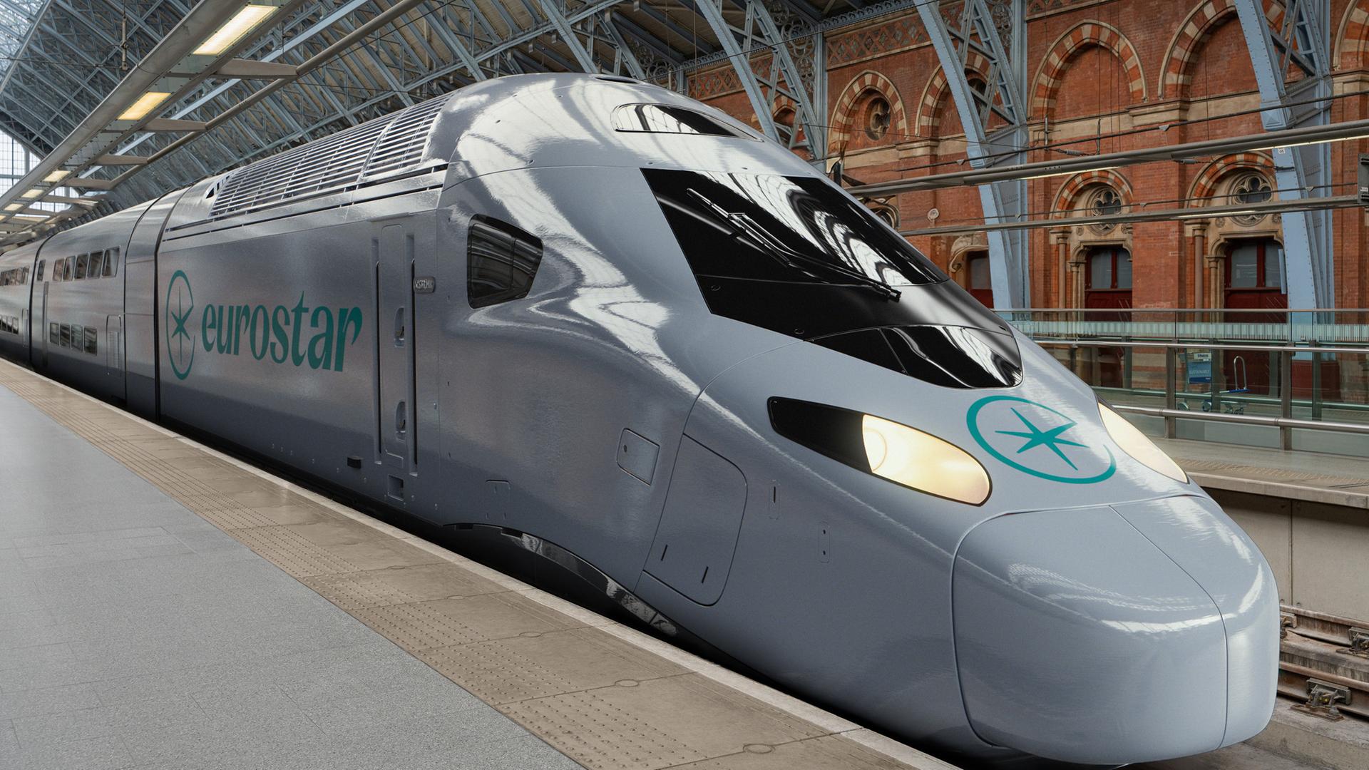 Die computergenerierte Visualisierung zeigt den Doppelstockzug Eurostar Celestia. Die computergenerierte Visualisierung zeigt den Doppelstockzug Eurostar Celestia.