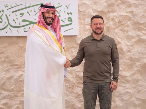 Praesident Wolodymyr Selenskyj beim 32.Gipfel der Arabischen Liga in Dschidda am 19.05.2023. Working visit of the President of Ukraine to the Kingdom of Saudi Arabia. Foto:The Presidential Office of Ukraine via