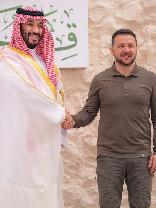 Praesident Wolodymyr Selenskyj beim 32.Gipfel der Arabischen Liga in Dschidda am 19.05.2023. Working visit of the President of Ukraine to the Kingdom of Saudi Arabia. Foto:The Presidential Office of Ukraine via