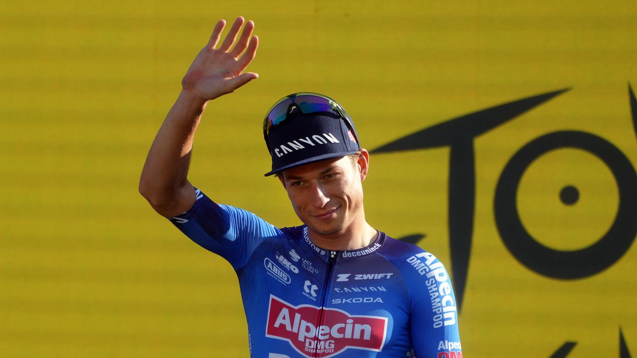 Das Foto zeigt den belgischen Radrennfahrer Jasper Philipsen.