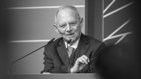 Wolfgang Schäuble (CDU), spricht bei der Festveranstaltung aus Anlass seiner 50 Jährigen Zugehörigkeit zum Deutschen Bundestag.