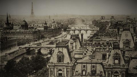 Panorama von Paris mit acht Brücken, aufgenommen im Jahr 1908.
