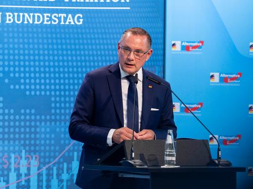 Tino Chrupalla (AfD) beim 2. Unternehmertag der AfD Fraktion im Deutschen Bundestag am 10.09.26 in Berlin.