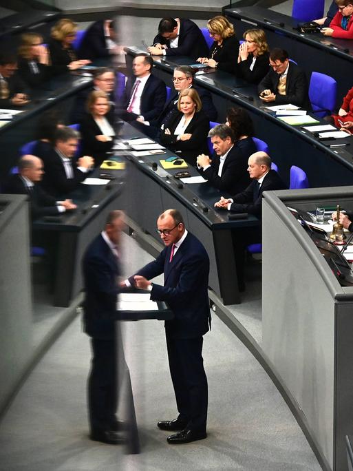 Friedrich Metz CDU bei seiner Rede im Bundestag.
