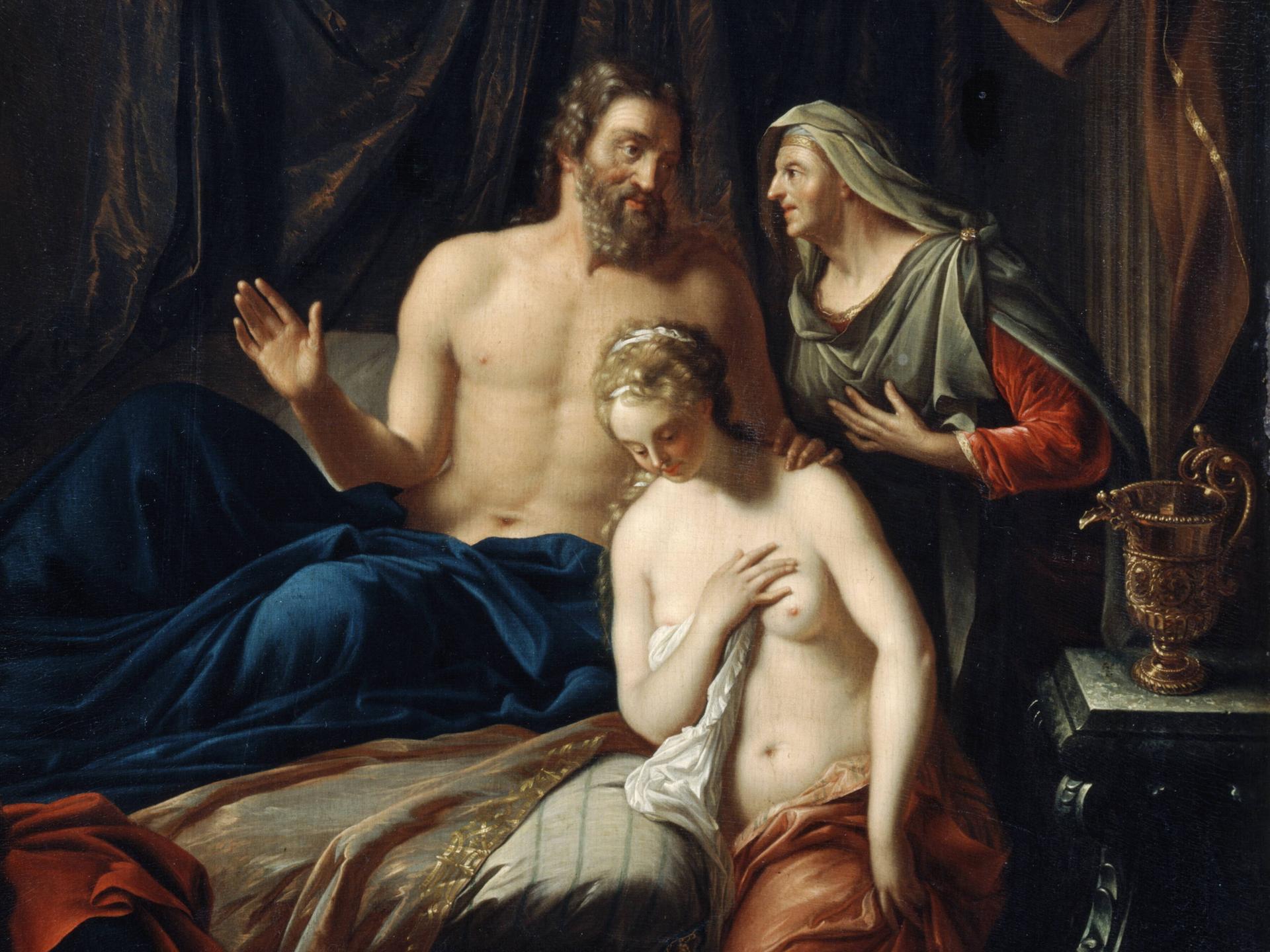Abraham mit seiner Frau Sarah und Hagar (Gemälde von Adriaen van der Werff)